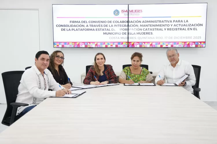 Gobierno de Isla Mujeres firma convenio para modernizar y fortalecer los servicios catastrales en beneficio de la ciudadanía
