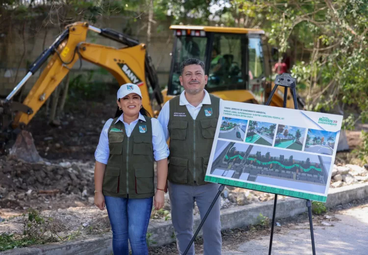 Anuncia Blanca Merari la construcción del Parque Lineal en la Supermanzana 19 de Puerto Morelos