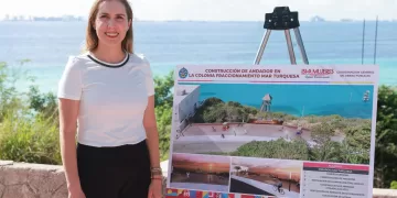 Atenea Gómez Ricalde inicia construcción del nuevo mirador Mar Turquesa en el derecho de vía del Garrafón en Isla Mujeres