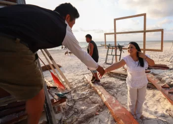 Supervisa Blanca Merari obras del programa de infraestructura de playas en Puerto Morelos