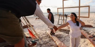Supervisa Blanca Merari obras del programa de infraestructura de playas en Puerto Morelos