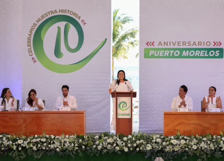 En el 10º aniversario de Puerto Morelos, Blanca Merari anuncia el Plan Estratégico 2050