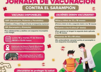 Anuncia gobierno de Estefanía Mercado a la Jornada de Vacunación contra el Sarampión