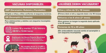 Anuncia gobierno de Estefanía Mercado a la Jornada de Vacunación contra el Sarampión
