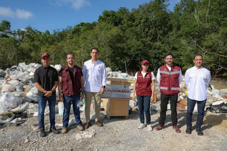 Clausura Ana Paty Peralta basurero clandestino a un costado de aeropuerto de Cancún
