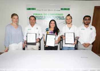Firma Blanca Merari convenio de colaboración con Sota Conceptual Human Space para impulsar el turismo wellness en Puerto Morelos