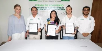 Firma Blanca Merari convenio de colaboración con Sota Conceptual Human Space para impulsar el turismo wellness en Puerto Morelos