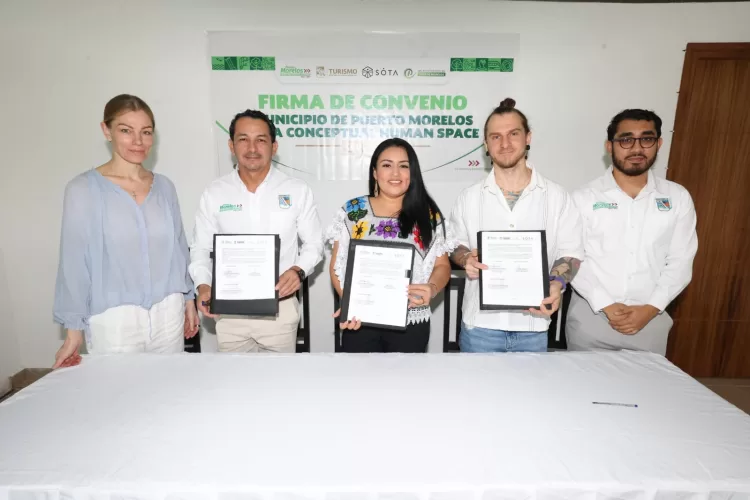 Firma Blanca Merari convenio de colaboración con Sota Conceptual Human Space para impulsar el turismo wellness en Puerto Morelos