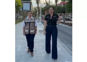 Estefanía Mercado supervisa avances de la repavimentación y modernización de la Avenida 10 Norte