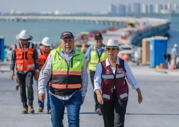 Puente Vehicular Nichupté queda totalmente unido y alcanza 94.2% de avance global: Mara Lezama