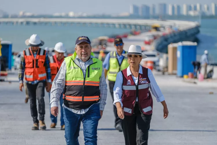Puente Vehicular Nichupté queda totalmente unido y alcanza 94.2% de avance global: Mara Lezama