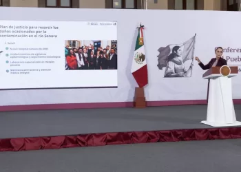 Sheinbaum urge a Grupo México a liquidar adeudo por derrame en el río Sonora