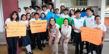 Inauguran Mara Lezama y Blanca Merari nuevo domo en el Colegio de Bachilleres de Puerto Morelos
