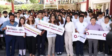 Entregan Mara Lezama y Blanca Merari domo deportivo en Colegio de Bachilleres de Puerto Morelos