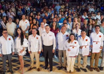 Rinde protesta la delegación de CATEM en Tulum   