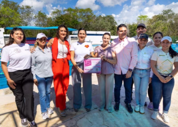 Anuncia Estefanía Mercado “Carril Rosa” en alberca olímpica, para atención especializada a mujeres con linfedema