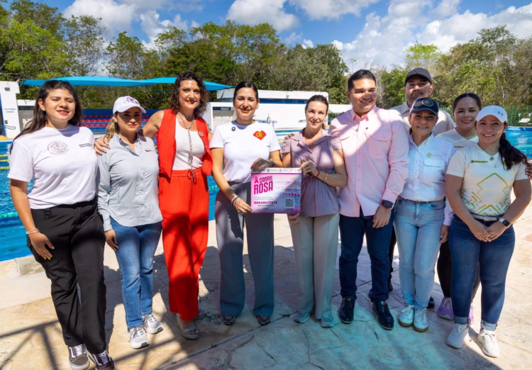 Anuncia Estefanía Mercado “Carril Rosa” en alberca olímpica, para atención especializada a mujeres con linfedema