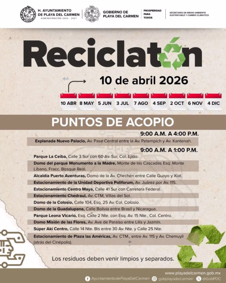 Refuerza gobierno de Playa del Carmen cultura ambiental con el “Reciclatón” 