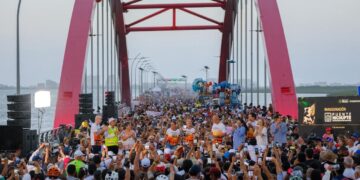 Inauguran Claudia Sheinbaum y Mara Lezama el Puente Nichupté en Cancún