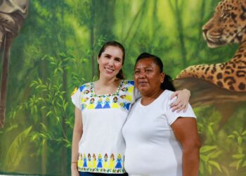 Mural “El Chiclero” da identidad y color a la renovada Plaza Ejidatarios de Ciudad Mujeres
