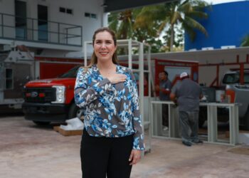 Atenea supervisa avances finales de la nueva Base de Protección Civil y Bomberos en Costa Mujeres