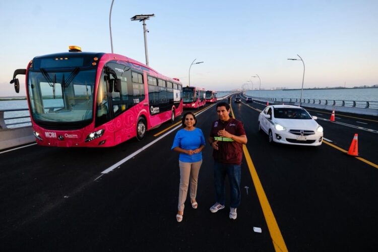 Comienzan las pruebas de MOBI de la Ruta 27 con conexión al Puente Nichupté y Arco Norte
