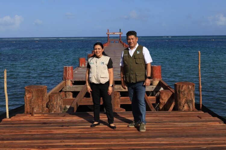 Supervisa Blanca Merari avance de la reconstrucción del muelle de pescadores en Puerto Morelos