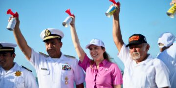 Atenea Gómez da disparo de salida al Torneo Internacional de Pesca “Cosme Alberto Martínez Magaña”