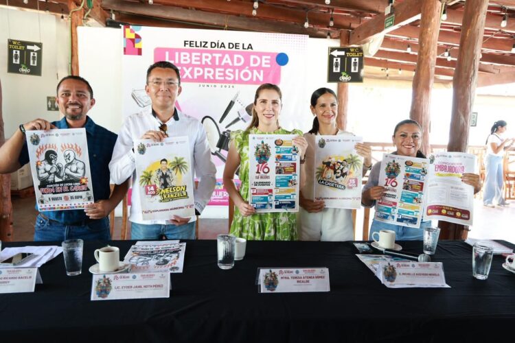 Atenea Gómez presenta cartelera de Fiestas de Fundación por el 176 Aniversario de Isla Mujeres