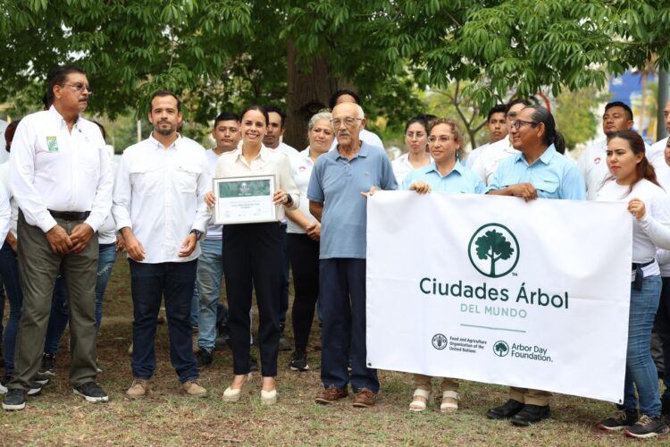 Bajo el liderazgo de Ana Paty Peralta, Cancún recibe distintivo internacional por su arbolado urbano