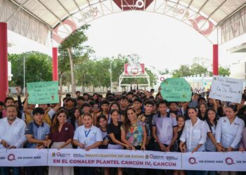 Entrega Mara Lezama nuevo domo en CONALEP Cancún Plantel IV y llama a las juventudes a elegir una vida plena y saludable