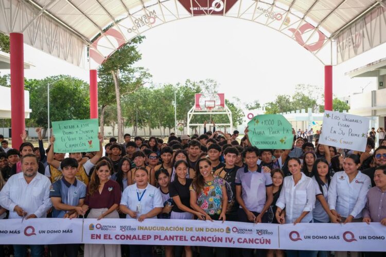 Entrega Mara Lezama nuevo domo en CONALEP Cancún Plantel IV y llama a las juventudes a elegir una vida plena y saludable
