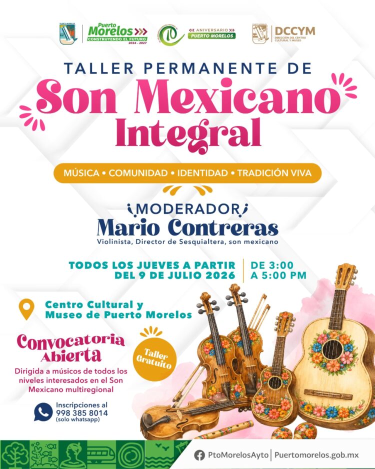 Promueve gobierno de Puerto Morelos la cultura y el arte con nuevos talleres gratuitos para toda la comunidad