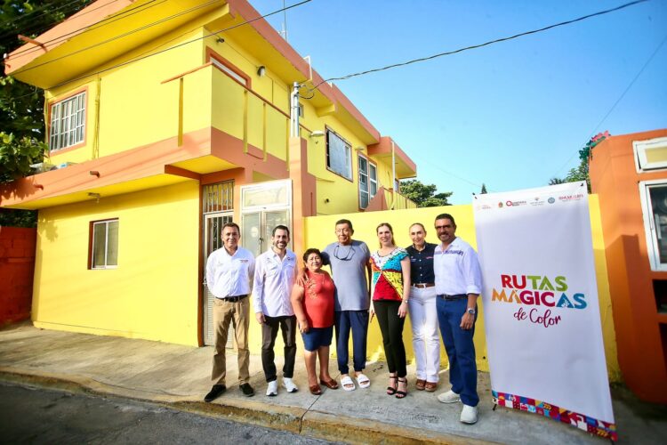 Transforman imagen urbana de Isla Mujeres con el programa Rutas Mágicas de Color