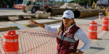 Supervisa Mara Lezama Distribuidor Vial Kukulcán, obra que registra casi 30% de avance