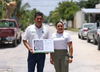 Anuncia Blanca Merari rehabilitación de la calle Propela en Villas 1 en Puerto Morelos