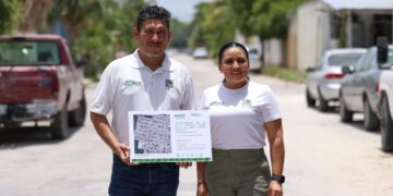 Anuncia Blanca Merari rehabilitación de la calle Propela en Villas 1 en Puerto Morelos