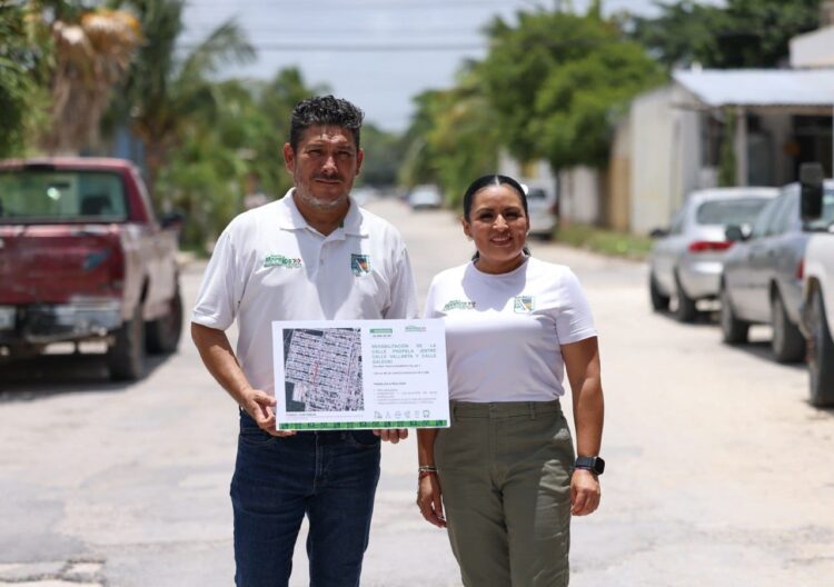 Anuncia Blanca Merari rehabilitación de la calle Propela en Villas 1 en Puerto Morelos