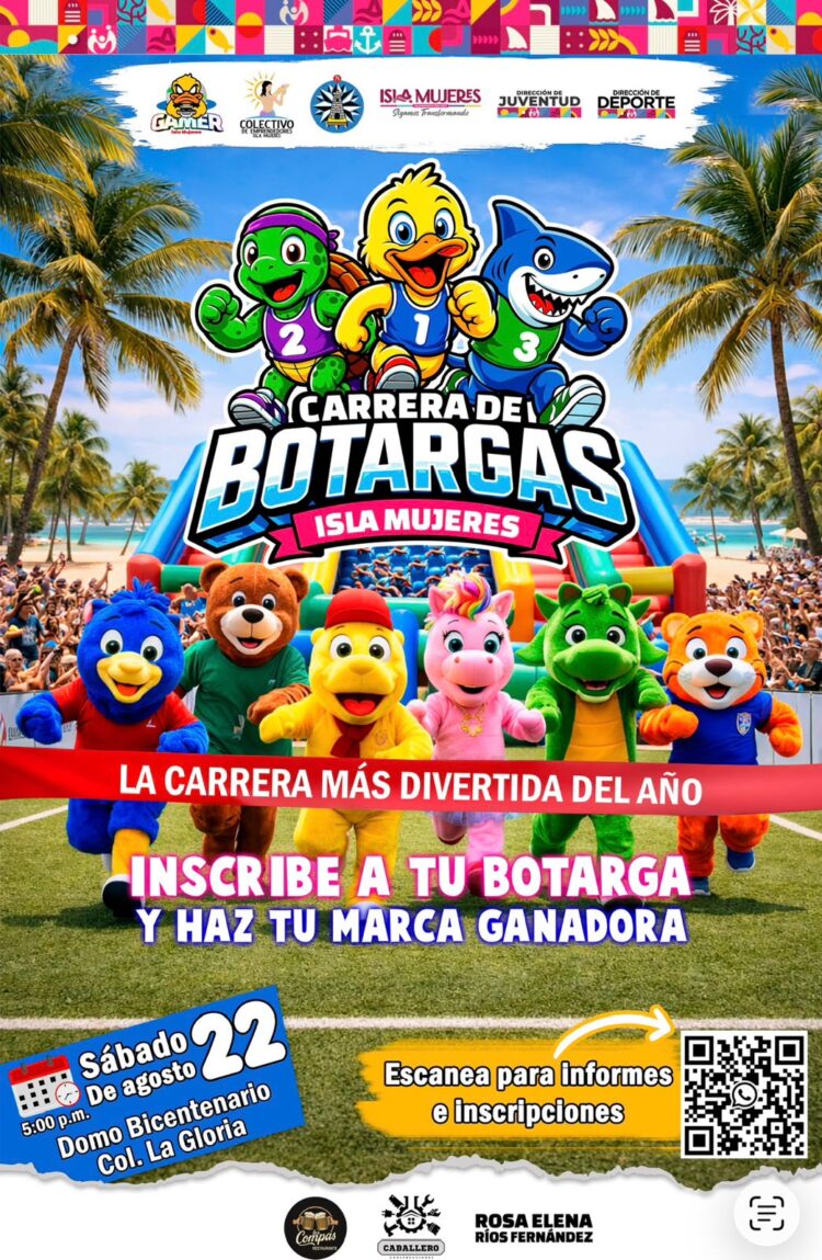 Gobierno Municipal invita a participar en la Carrera de Botargas en Isla Mujeres