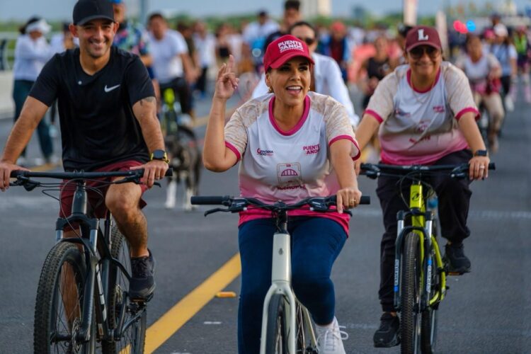 Arranca Mara Lezama “PuenteyAndo”, en el Puente Nichupté con más de 6 mil asistentes; espacio dominical de convivencia familiar