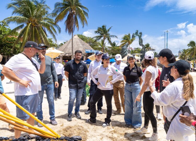 Agradece Estefanía Mercado a la presidenta Claudia Sheinbaum y a la gobernadora Mara Lezama respaldo histórico para la atención del sargazo