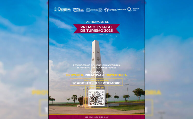 Abre SEDETUR la Convocatoria al Premio Estatal de Turismo 2026