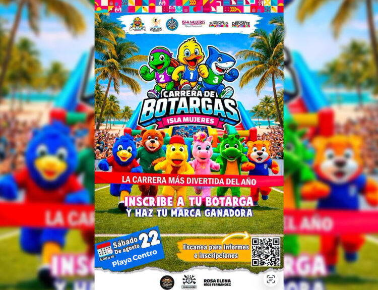 Diversión en botarga; convoca Isla Mujeres a su colorida Carrera de Botargas