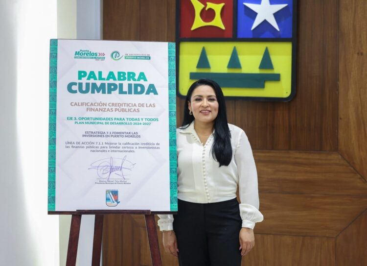 Consolida Blanca Merari finanzas sanas en Puerto Morelos, obtiene calificación HR AA- con perspectiva estable