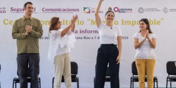 Miguel Torruco, Mara Lezama y Estefanía Mercado ponen en marcha obra del primer Centro Comunitario “México Imparable” de Quintana Roo
