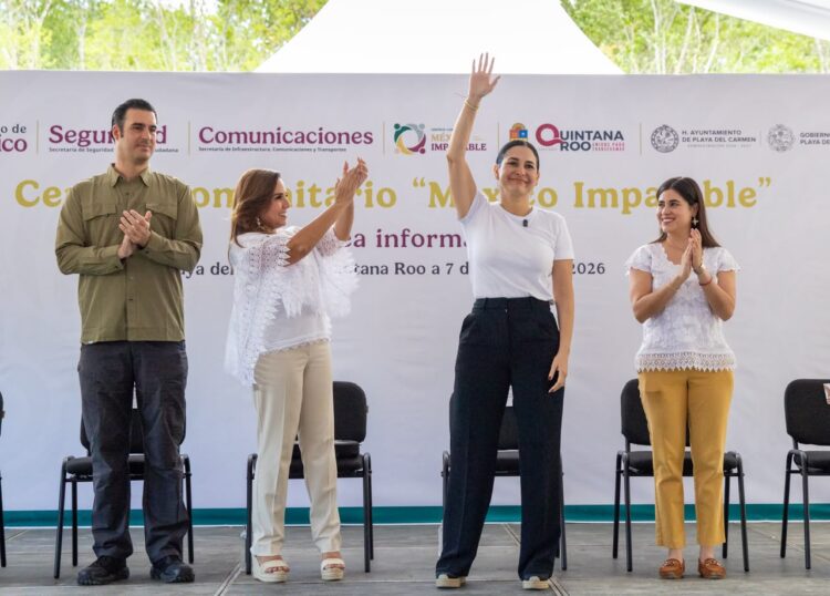 Miguel Torruco, Mara Lezama y Estefanía Mercado ponen en marcha obra del primer Centro Comunitario “México Imparable” de Quintana Roo