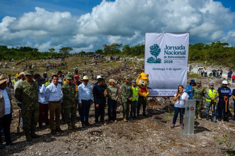 Mara Lezama lidera la siembra de 12 mil árboles en Caobas