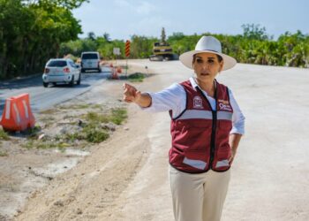 Mara Lezama supervisa la modernización de la carretera Cancún–Isla Blanca