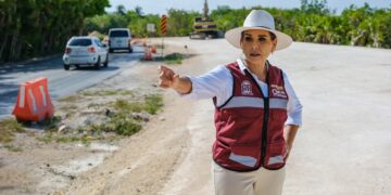 Mara Lezama supervisa la modernización de la carretera Cancún–Isla Blanca