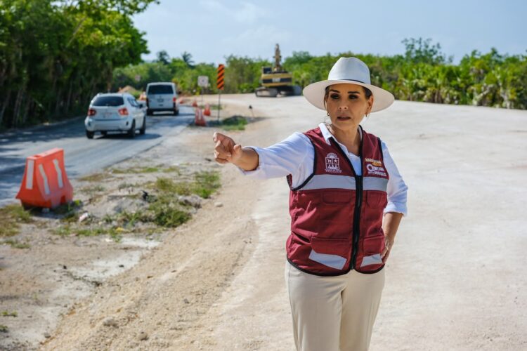 Mara Lezama supervisa la modernización de la carretera Cancún–Isla Blanca